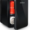 Enventor Mini Fridge 4 Litre. 6 Can Mini Fridges for Bedrooms. AC+12V DC Power Cooler & Warmer. Portable Small Fridge for Car. Travel. Home/Skincare. Makeup. Cosmetics/Drinks. Fruit. Food. Black