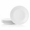 Corelle Vitrelle 8-Piece Dinner Plates Set Triple Layer Glass and Chip Resistant, Lightweight Round Plates, Winter Frost White