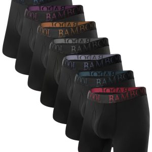 BAMBOO COOL Men's Ultra ComfortSoft Underwear, Moisture Wicking & Breathable No Ride Up Boxer Briefs with Fly, Multipack