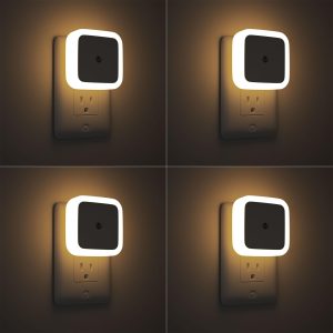 Sujeet Night Light, Night Lights Plug into Wall 4-Pack, Nightlight Plug in Night Lights, Dusk to Dawn Night Lamp Led Night Light for Bedroom, Bathroom, Hallway Warm White