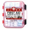 400 Pieces All-Purpose First Aid Kit - Organized Dual-Layer Wall - Professional Medical Kit for Home, Car, Camping, Travel, Office, Outdoor, Business & Sports