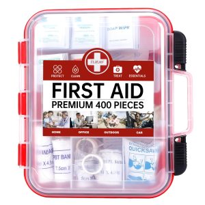 400 Pieces All-Purpose First Aid Kit - Organized Dual-Layer Wall - Professional Medical Kit for Home, Car, Camping, Travel, Office, Outdoor, Business & Sports